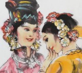 楊小華 四尺三開《路遇》  中美協會員 云南美協理事