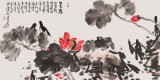 曲逸之 四尺《晨露》 河南省著名花鳥畫家