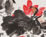 曲逸之 四尺《晨露》 河南省著名花鳥畫家