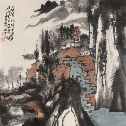 胡書文 四尺斗方精品《萬里乾坤千里目》中國書畫院創作院副院長（詢價）