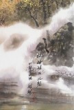 朝鮮畫家范青 四尺《蓮光亭的早晨》