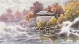 朝鮮畫家范青 四尺《蓮光亭的早晨》