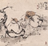 【已售】郭廷 四尺斗方《論道圖》 當代獨具特色的水墨人物名家（詢價）