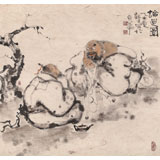 【已售】郭廷 四尺斗方《論道圖》 當(dāng)代獨具特色的水墨人物名家（詢價）