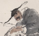 【已售】郭廷 四尺斗方《一人獨占一江秋》 當代獨具特色的水墨人物名家（詢價）