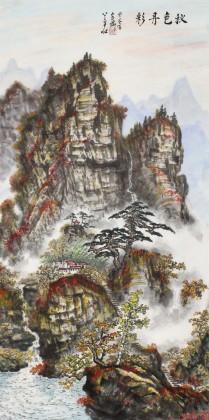 蒲家瑞 三尺《秋色丹彩》 88歲陜西著名老畫(huà)家