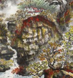 蒲家瑞 三尺《秋色丹彩》 88歲陜西著名老畫(huà)家
