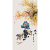 【已售】張春奇 三尺《休閑》徐悲鴻紀念館藝術中心理事