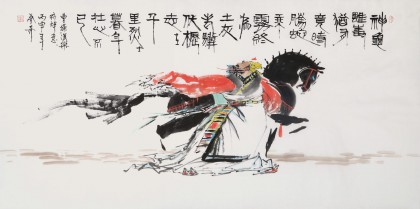 【已售】張春奇 四尺《老驥伏櫪 志在千里》徐悲鴻紀念館藝術中心理事（詢價）
