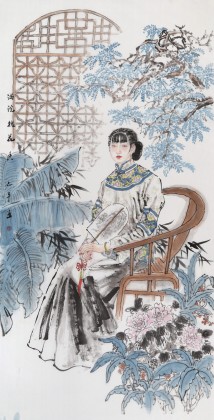 魏志平 四尺《滿院槐花香》 河北省美協會員
