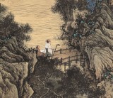 貴州七星關(guān)美協(xié)主席吳顯剛 大三尺《攜琴訪友圖》