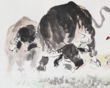 當(dāng)代鄉(xiāng)土童趣繪畫名家尹和平 四尺《戲蟾圖》