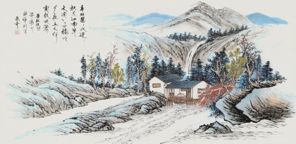 張春奇 四尺《青山隱隱水迢迢》徐悲鴻紀念館藝術中心理事（詢價）
