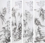 張春奇 四條屏《舍南舍北皆春水》徐悲鴻紀念館藝術中心理事（詢價）