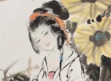【已售】李立辰三尺《春風(fēng)花草香》河北著名仕女畫家（詢價(jià)）