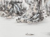 曹寶峪三尺《江上泛舟》