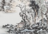 曹寶峪三尺《江上泛舟》