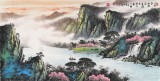 【已售】張慧仁四尺山水畫《桃花源里夢可圓》