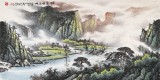 張慧仁四尺山水畫《清泉鳴江畔》