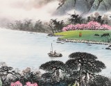 【已售】張慧仁四尺山水畫《桃花源里夢可圓》