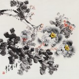 王寶欽 精品四尺斗方水墨牡丹圖《清香》當代花鳥牡丹畫名家（詢價）