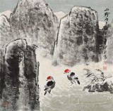 王寶欽 四尺斗方《山野兩點(diǎn)紅》當(dāng)代花鳥(niǎo)牡丹畫名家（詢價(jià)）