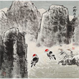 王寶欽 四尺斗方《山野兩點紅》當代花鳥牡丹畫名家（詢價）