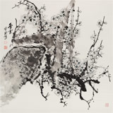 王寶欽 四尺斗方作品《香雪》當代花鳥牡丹畫名家（詢價）
