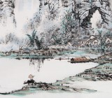 北京美協張春奇 四尺斗方《陽朔鄉情》（詢價）