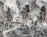 曹寶峪四尺斗方《飛瀑圖》