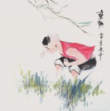北京美協(xié)張春奇 四尺斗方《童趣》（詢價(jià)）