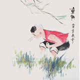 北京美協(xié)張春奇 四尺斗方《童趣》（詢價(jià)）