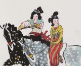 國家一級美術(shù)師王永剛 四尺《唐女出游圖》(詢價)