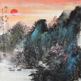 諸葛立軒 四尺斗方《漓江朝暉》 廣西美協會員