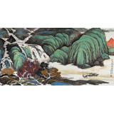 向士平 四尺《江天清遠圖》三峽大學藝術學院教授