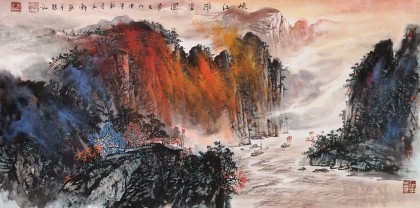 諸葛立軒 三尺《峽江雄姿圖》 廣西美協會員