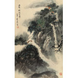 【已售】何實 四尺三開《雨后山村披玉帶》吉林著名山水畫家