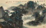 何實 四尺三開《云掩翠屏忘來蹤》吉林著名山水畫家