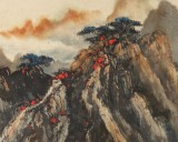 何實 四尺三開《吾將此地巢云松》吉林著名山水畫家