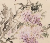王向陽 四尺《滿架紫藤花盛開》 中國美術(shù)家協(xié)會會員（詢價）
