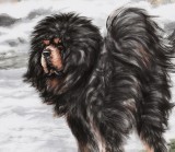 王貴邱 小六尺《天涯云水間》 當代著名藏獒畫家