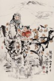 楊西沐 四尺三開《親情》 中國美術家協會會員（詢價）