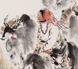 【已售】楊西沐 四尺三開《高原牧歌》 中國美術家協會會員（詢價）