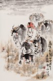【已售】楊西沐 四尺三開《高原牧歌》 中國美術家協會會員（詢價）