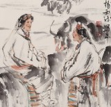 楊西沐 四尺三開《高原情》 中國美術家協會會員（詢價）