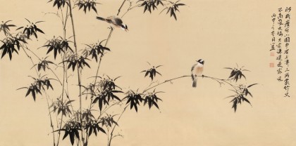 皇甫小喜 四尺《新栽瘦竹小園中》 河南著名花鳥畫家