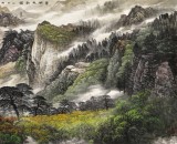 【已售】李碧峰 小八尺《碧湖秋韻圖》 中國(guó)書(shū)畫(huà)家協(xié)會(huì)理事