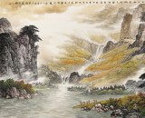 【已售】李碧峰 小八尺《碧湖秋韻圖》 中國(guó)書(shū)畫(huà)家協(xié)會(huì)理事