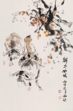 楊西沐 四尺三開《歸牛如風(fēng)》 中國美術(shù)家協(xié)會會員（詢價(jià)）