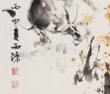楊西沐 四尺三開《較勁》 中國美術家協會會員（詢價）